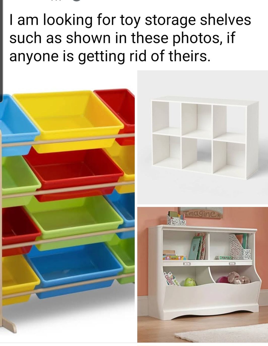 Hey local friends!  If you have a unit like one of these you are looking to get rid of, please keep me in mind.  I need a place for my grandson's books and toys.